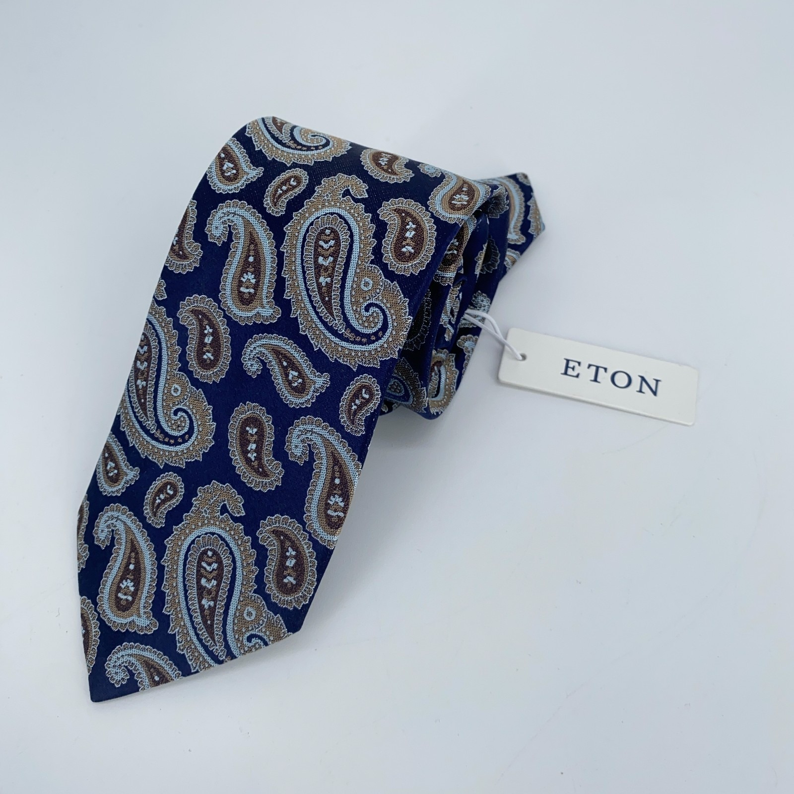 Eton Tie Men One Size Colorful Paisley Silk Classic Fit Necktie England Made Nwt